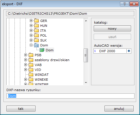 eksport DXF